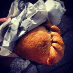 A Cornish pasty in Port Isaac