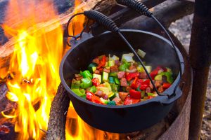 Cooking a chilli on the camp fire