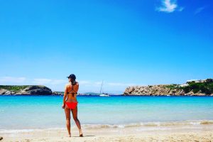 On the beach in Arenal d'en Castell, Menorca.