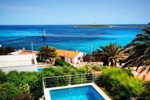 The views from our villa in Punta Prima, Menorca.