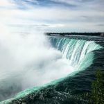 A view of Niagara Falls from the footpath that runs alongside it in Toronto.