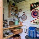 Interior image of the kitchen hut of 'Fallow' Shepherd's Hut at Warmwell in Dorset