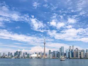 Views of Downtown Toronto from the water.