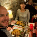 Matt and I having lunch in Dinan