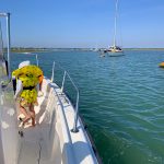 On the way by boat to Hurst spit