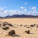 A wide shot overlooking Corralejo Natural Park, Fuerteventura