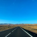 A shot of the road driving through La Oliva, Fuerteventura