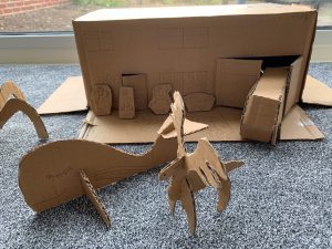 Cardboard cut outs made during lockdown