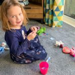 Emily playing the Five Minute Mum toy tombola game