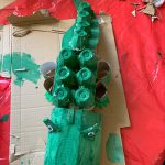 Our finished cardboard crocodile - things to do with kids during lockdown
