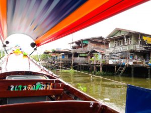 Exploring the Chao Phraya River by longtail boat in Bangkok