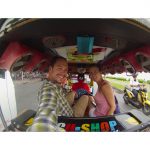 A selfie in the back of a tuk tuk. A great way to get unique views of Bangkok