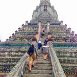 The steep climb to the top of Wat Pho