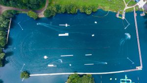 Cable wakeboard system at New Forest Water Park