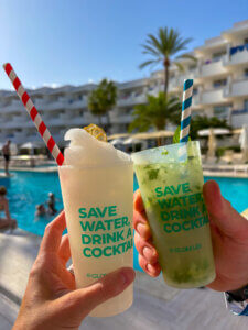 Cocktails by the pool at Globales Cala Bona, Majorca